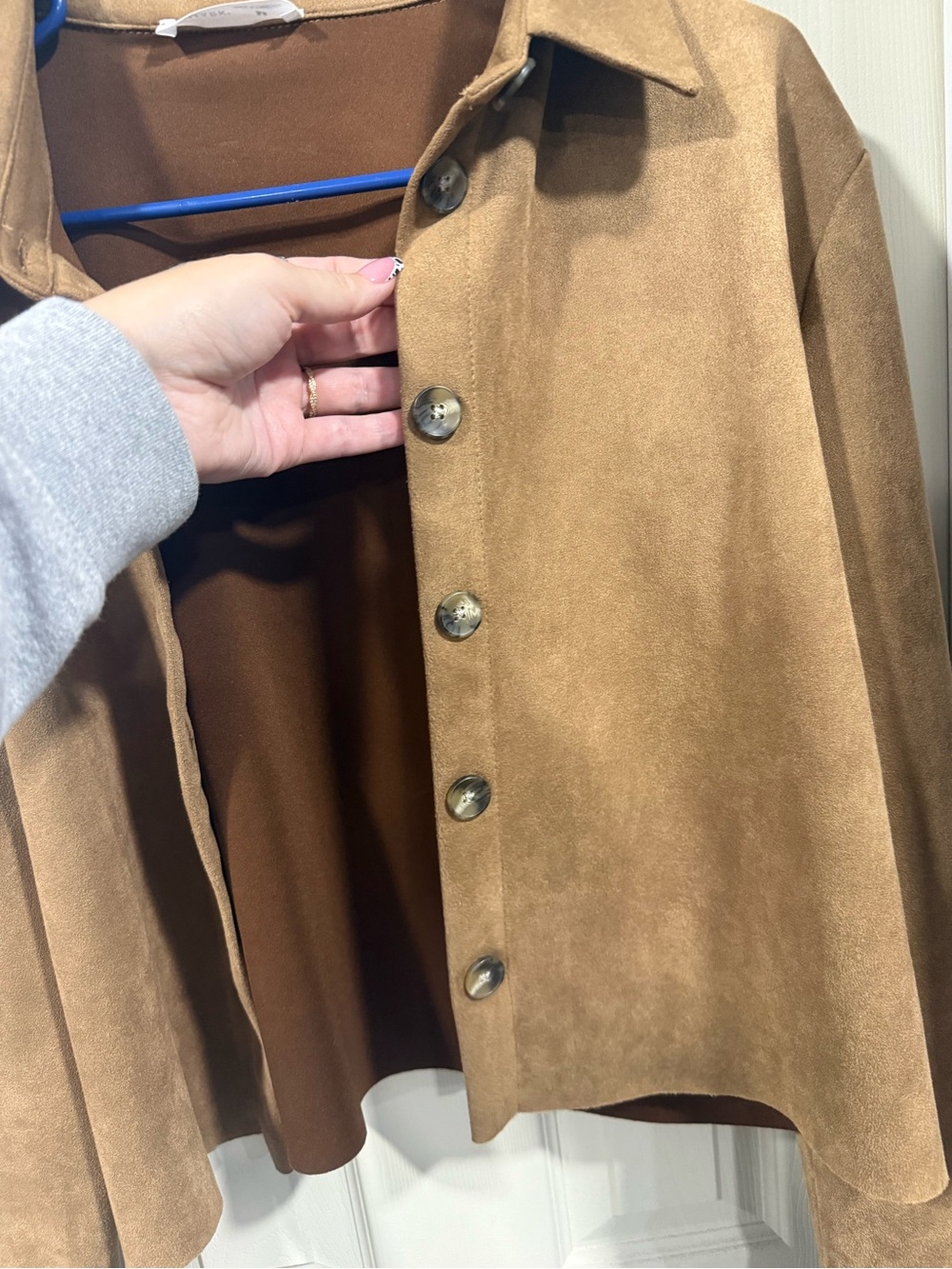 Primark Tan Suede-Look Open Front Jacket - Picture 2 of 4